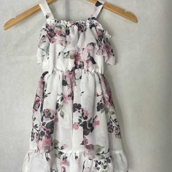 Toddler wedding flower girl dress white with pink flowers 2 T - Picture 7 of 8